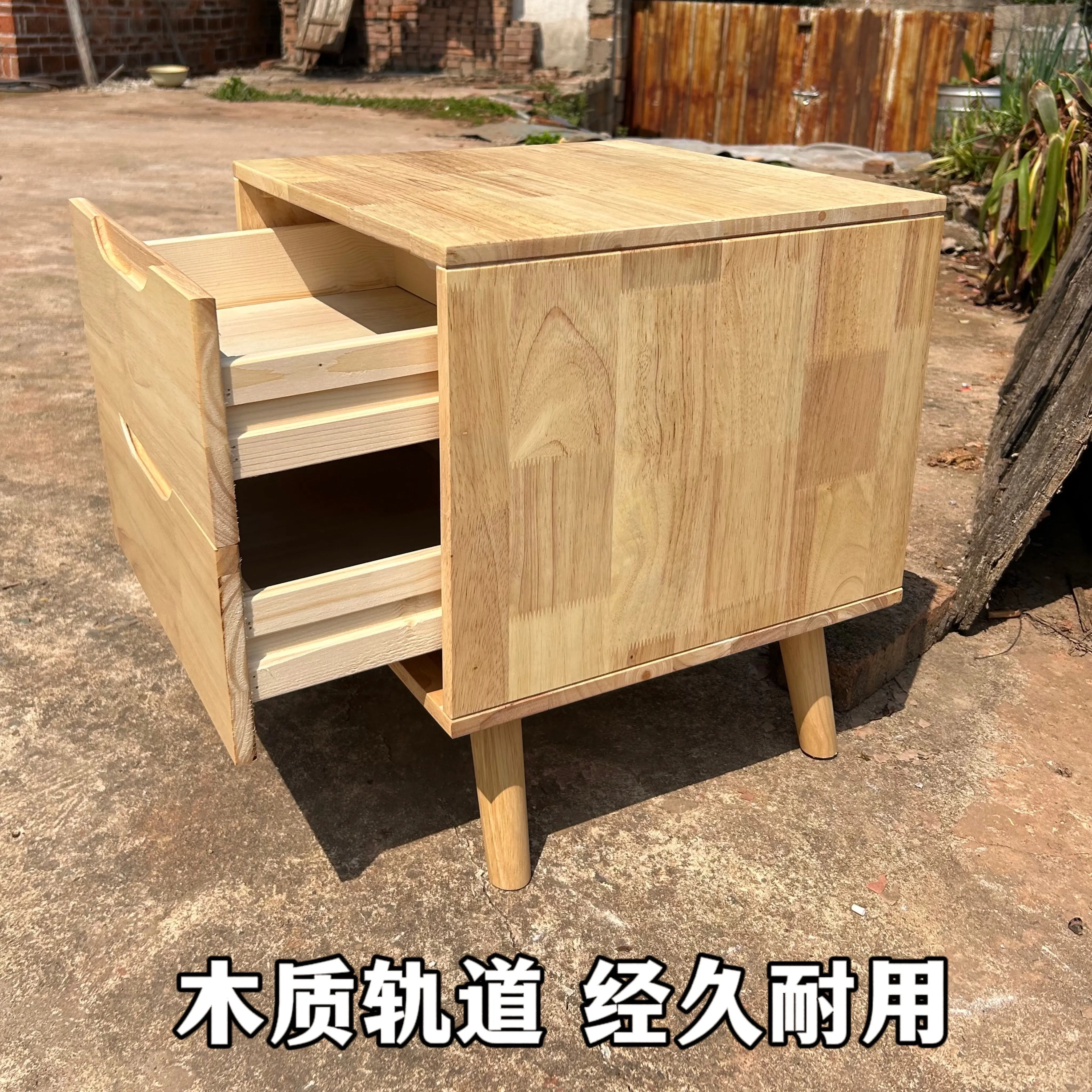 High-quality Mical All-solid Wood Bedside Table Log Household Storage B & B Flat Replacement Cheap Bedside Cabinet