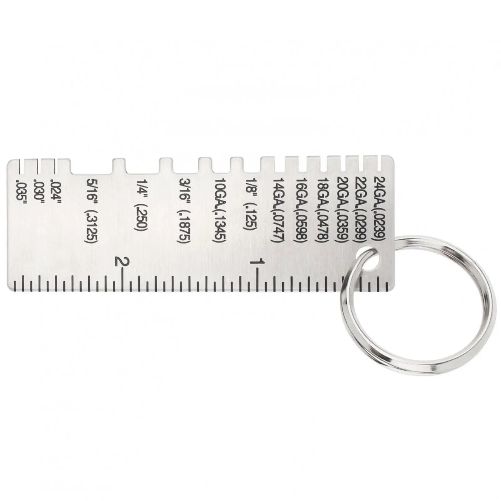 Key Chain Thickness Gauge Meter Design Light Stainless Steel Metal Sheet Thickness Gauge