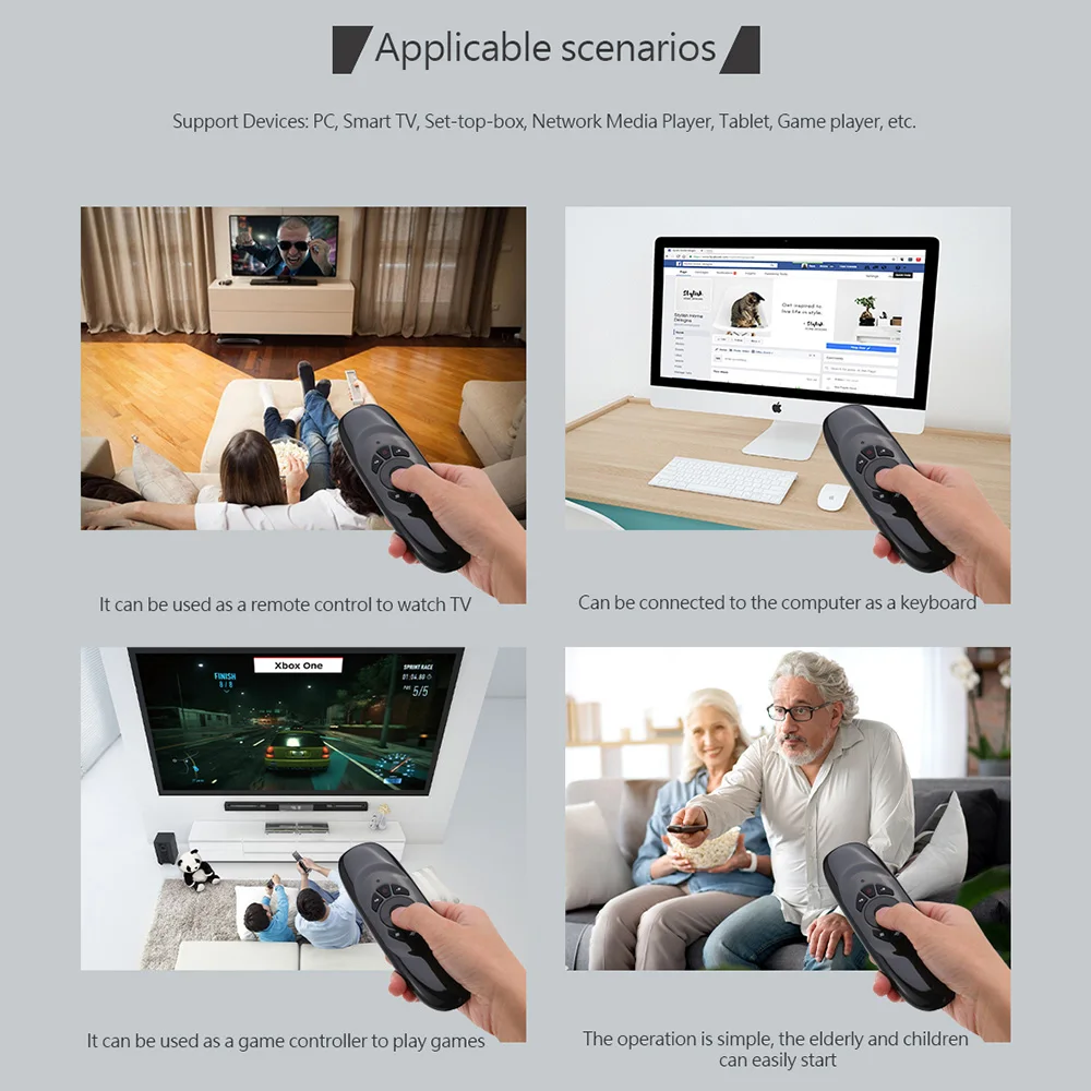 MRSVI C120 Air Mouse Voice Remote Control 2.4G RF 7 Color Backlight Gyroscope Wireless Keyboard for Android Smart TV Box image 5