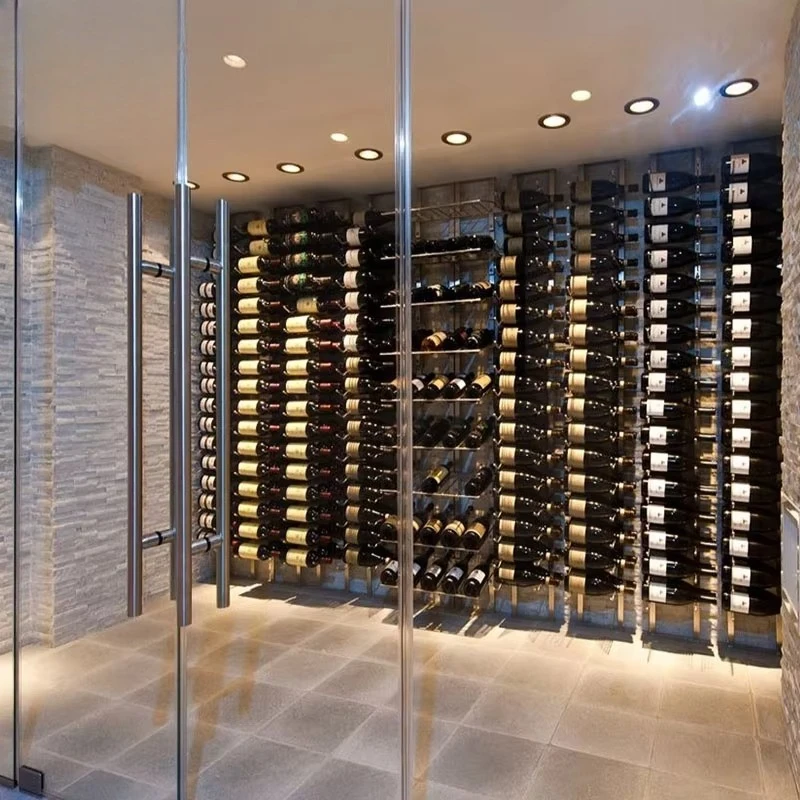 Household LED Wall Wine Cellar Shelf Decorative Wine Rack Floor Standing Display Modern Floating Wine Rack Wall Type