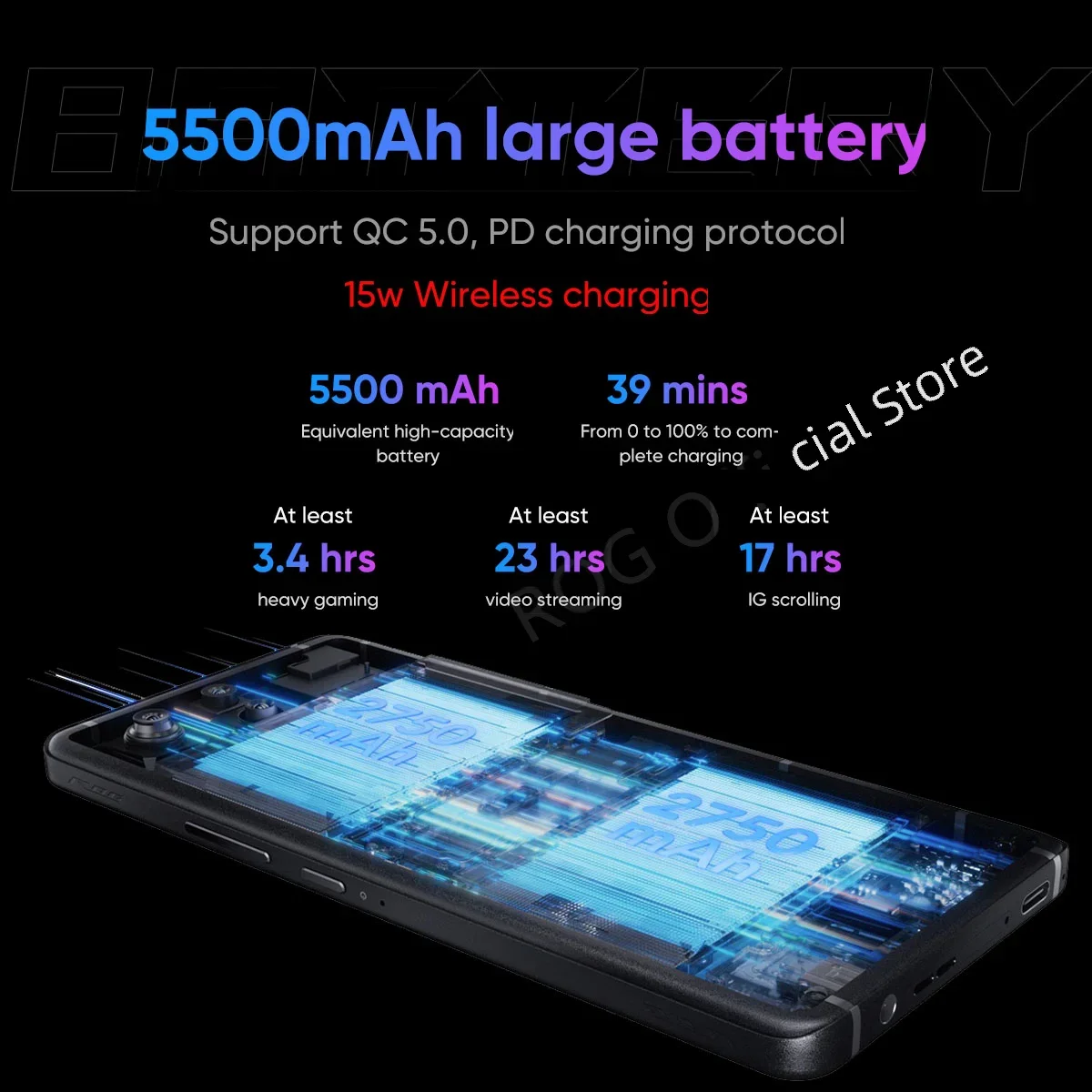 ゲーム用スマートフォン8プロ,5g,Snapdragon 8 gen,ASUS-ROGインチ,6.78Hz AMOLEDディスプレイ,165 mAh, 65W充電,50MP, NFC