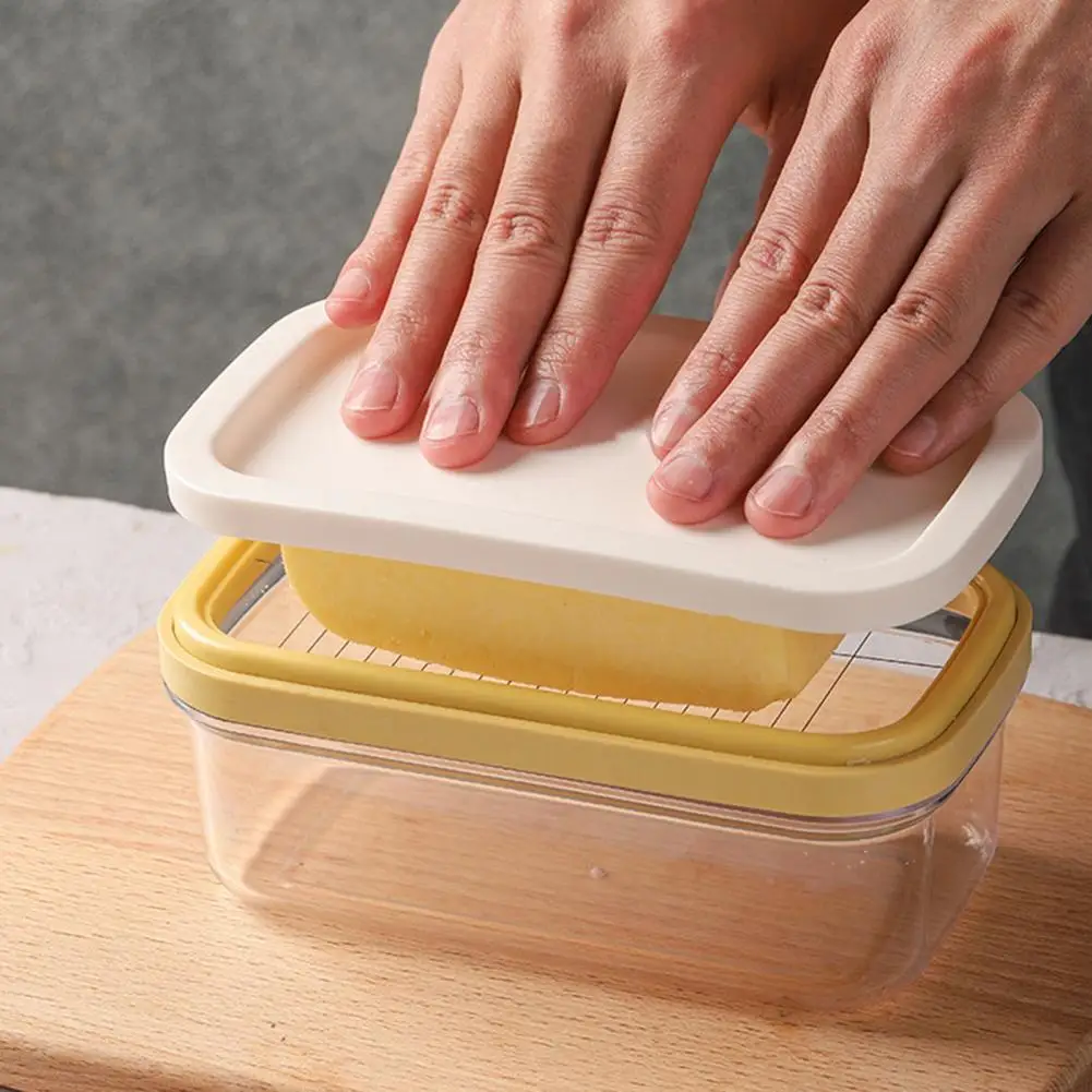 

Butter Cutting Box Butter Cutter Visible Single Layer/Dual Layer Butter Container With Lid Butter Box Plastic Butter Dish