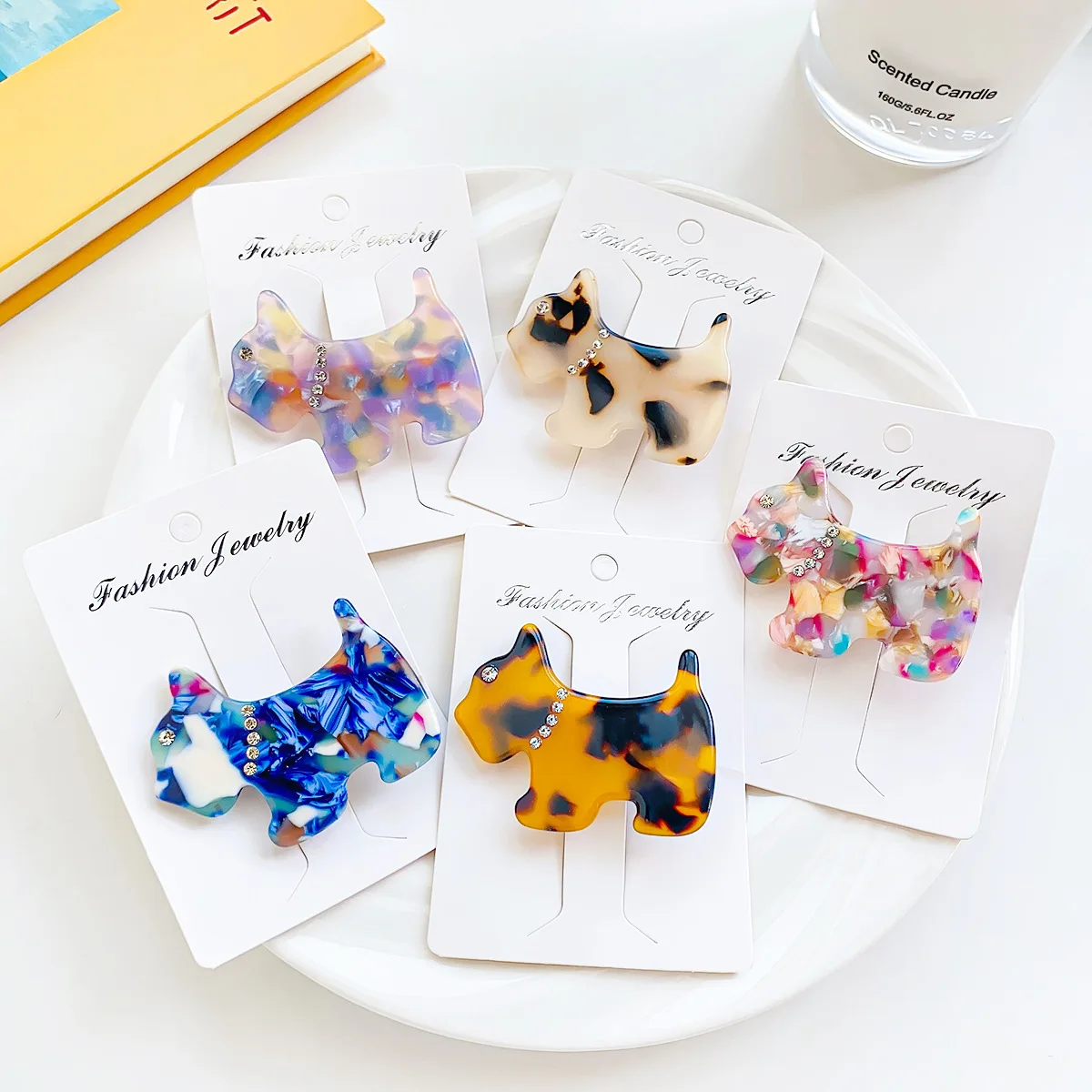 Acetate Puppy Hairpin French Retro Side Clip Diamond Bangs Clip Braiding Clip Duckbill Clip Hair Accessories For Women