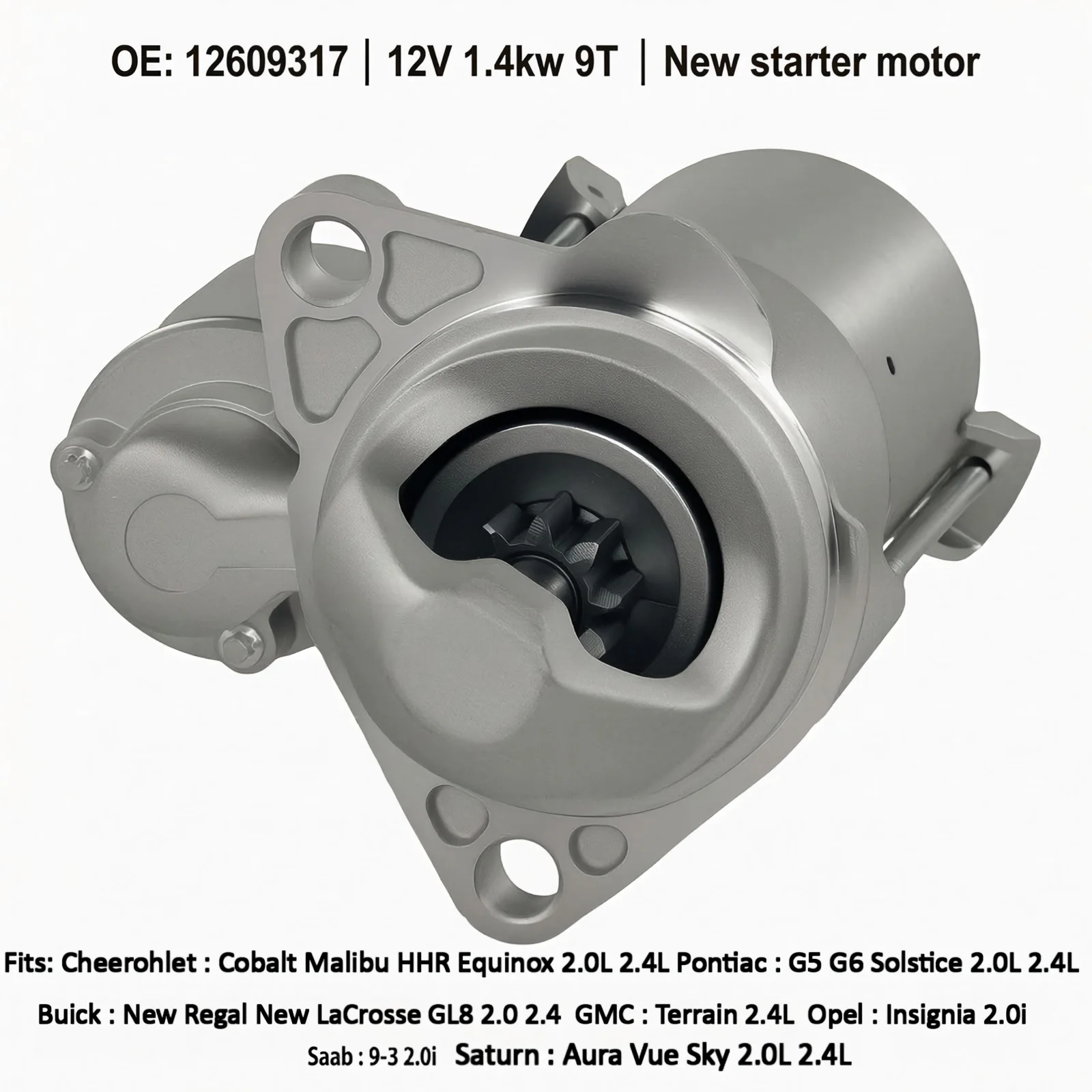 Starter Motor 12V 1.4KW 9T For Chevrolet Cobalt HHR Equinox Malibu GMC Terrain Pontiac G5 G6 Solstice Saturn Aura Vue Sky Buick