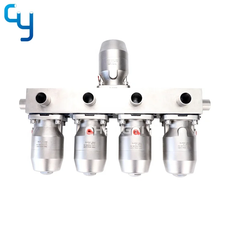 Aseptic  Multiway Metal multiport Diaphragm valve  pneumatically operated