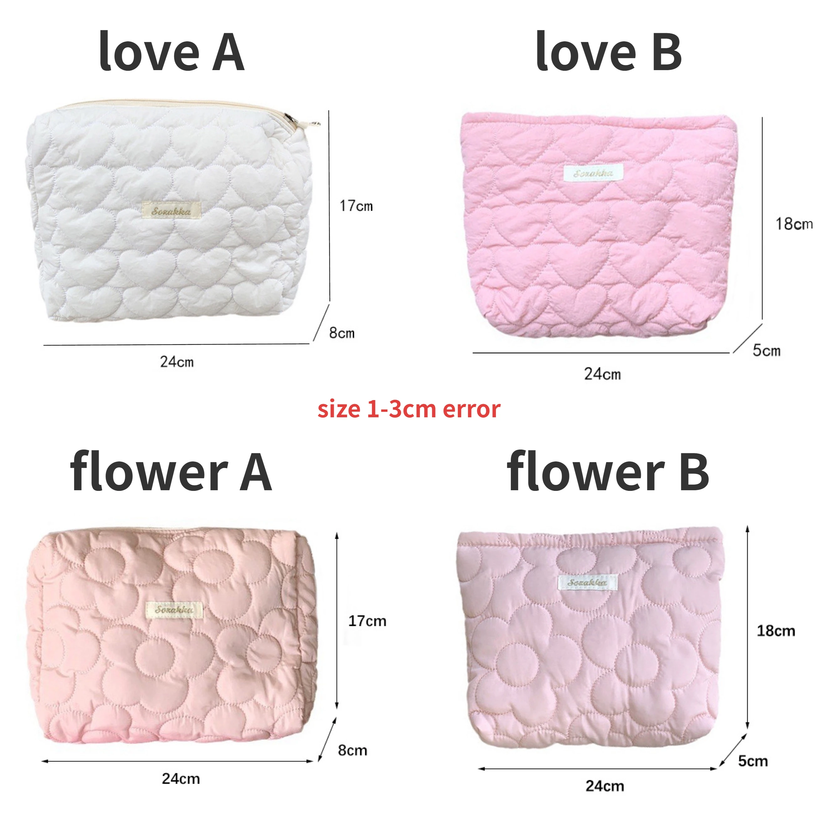 Cotton Quilting Love Women\'s Cosmetic Bag Cute Flower Female Girls Portable Storage Bags Make Up Case Shopping Clutch Handbags