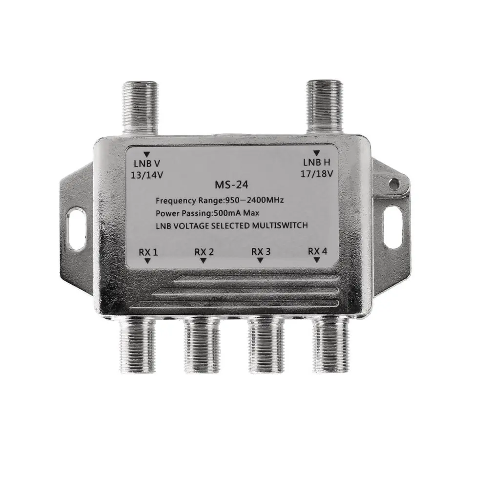 New Mini Portable 2x4 Satellite Signal Multiswitch LNB Voltage Selected 950-2400MHz Multiswitch LNB Receiver Multiswitch