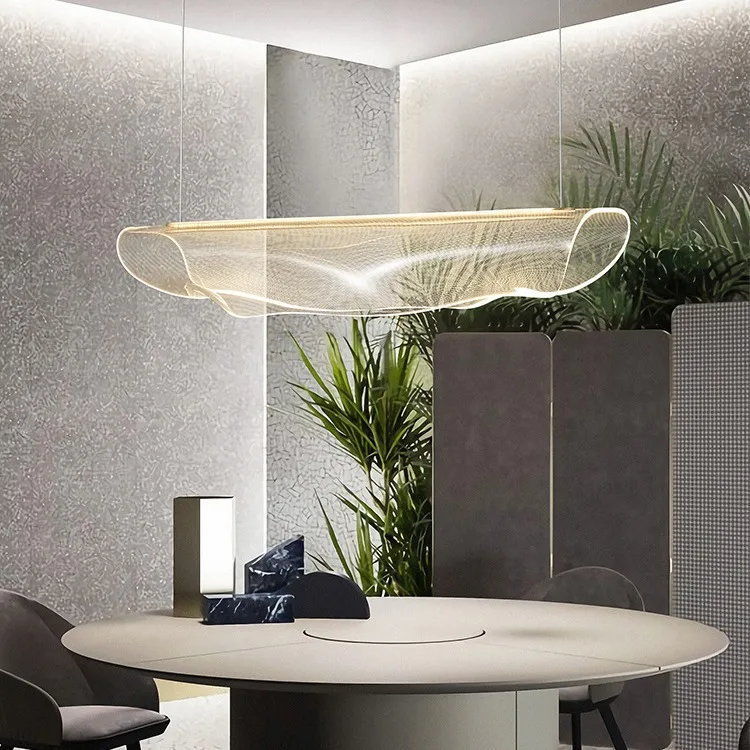 Creative Light Luxury Pendant Lamp Modern Minimalist Art Grand Office Restaurant Bar Counter Acrylic Lighting Fixtures