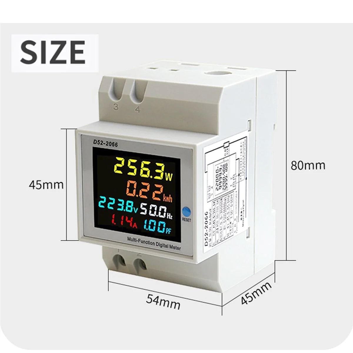 

ABKM Din Rail AC Monitor 6IN1 40-300V 100A Voltage Current Power Factor Active KWH Electric Energy Frequency Meter VOLT AMP