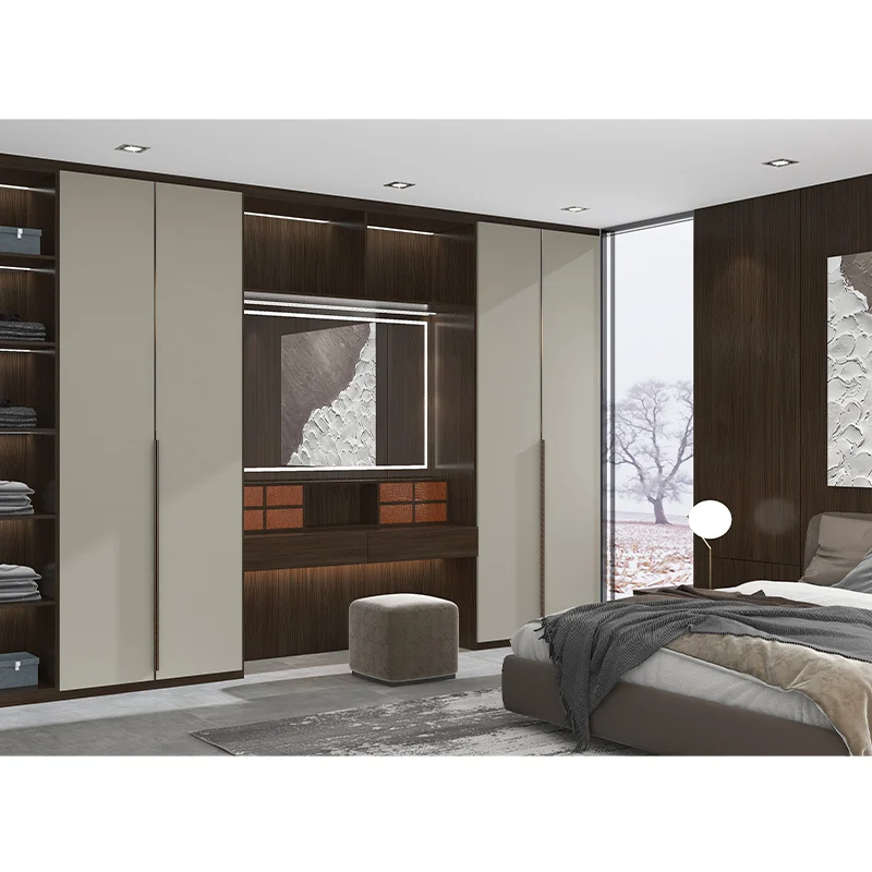 فندق الطفل النساء الرجال الخشب البسيطة كبار مجلس الزجاج انزلاق الباب خزائن خزانة لغرفة النوم غرفة المعيشة #6