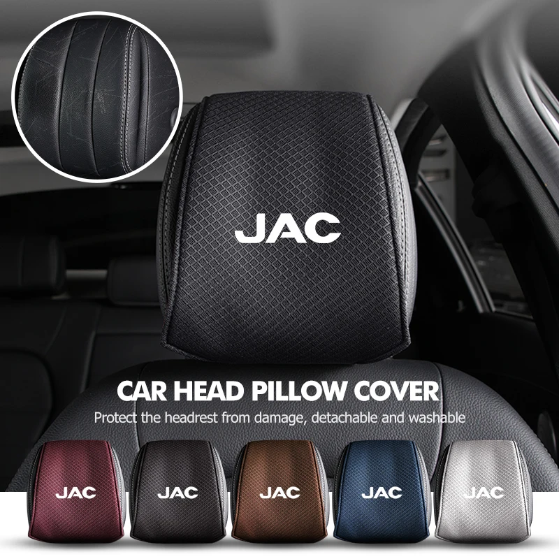 Capa de Almofada de Encosto de Cabeça para Carro em Seda Gelada, Protetor de Pescoço à Prova de Poeira para JAC J3 J2 S5 A5 J5 J6 J4 Vapour S2 T8 Board Refine