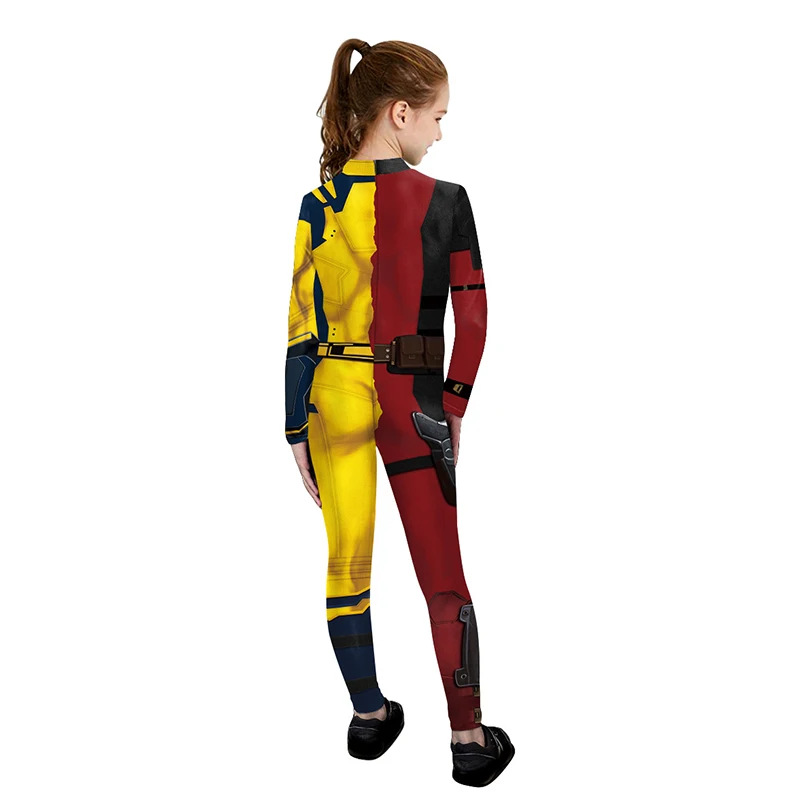 Deadpool 3 Wolverine Cosplay Traje para Meninos e Meninas, Macacão Unisex Halloween, Festa de Superherói Bodysuit, Zentai