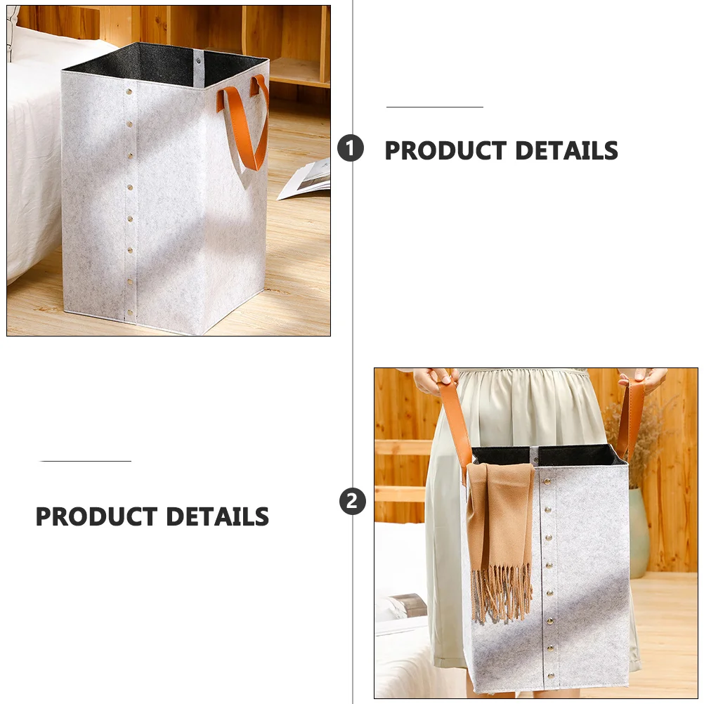 

Folding Dirty Clothes Basket Laundry Pouch Gray Portable Handles Breathable Easy Clean Large Capacity Multi-Purpose Storage