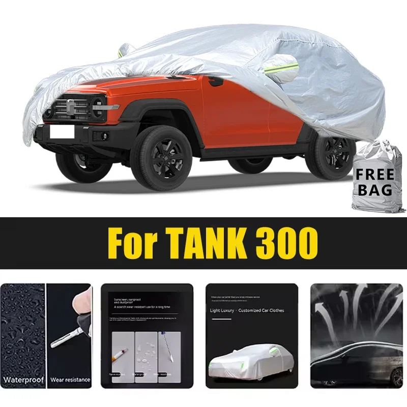 

For TANK 300 Car Cover Outdoor Protection Covers Snow Sunshade Waterproof Dustproof Exterior UV Car Accessories