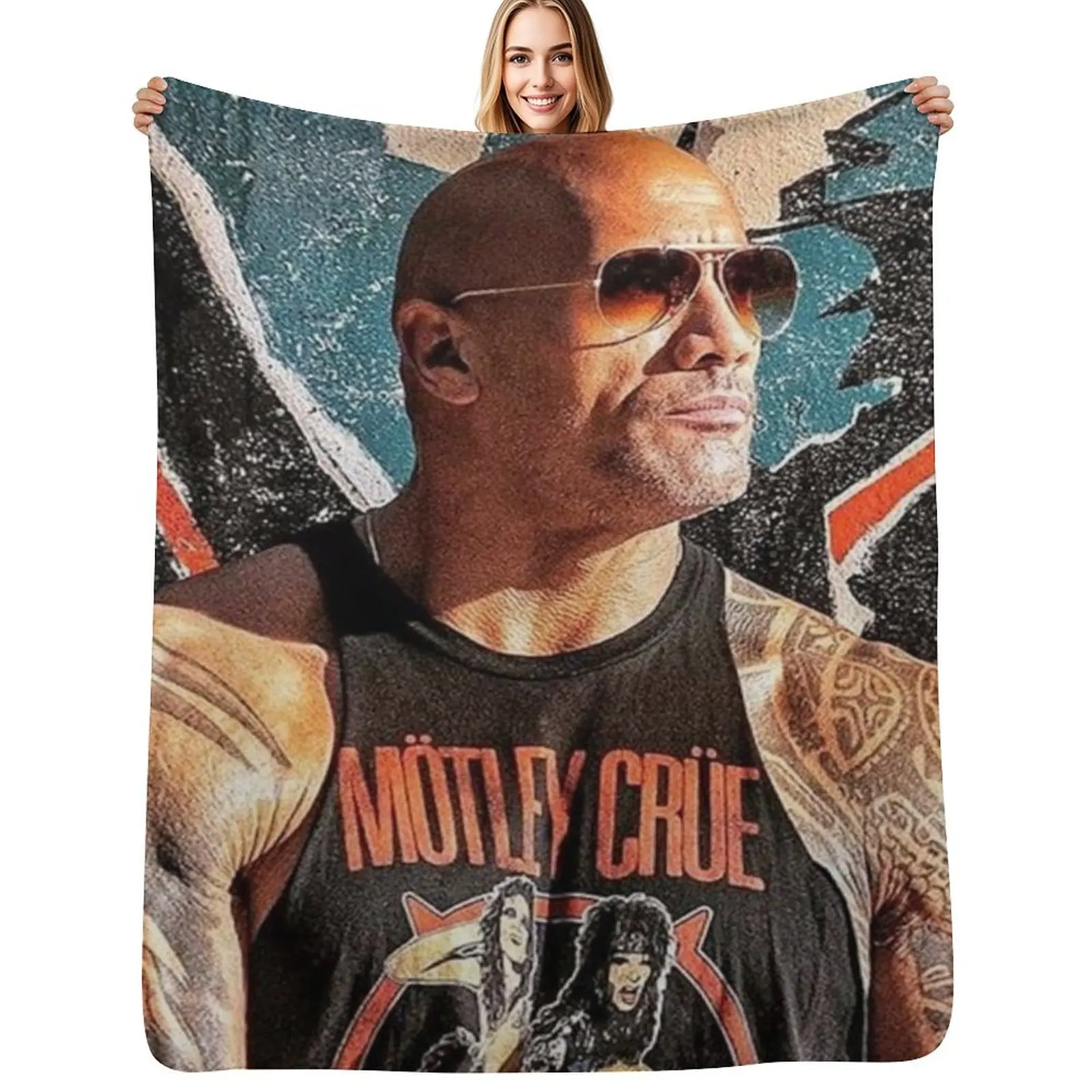 dwayne johnson Throw Blanket Wrinkle Resistant Lightweight Blanket