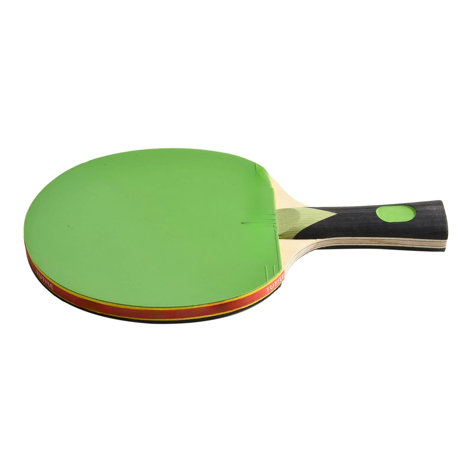 FL Long Handle Pong Bat for Built from 7 Ply Wood with Medium Sponge for Balanced Spin Speed and Handling Precision