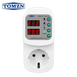 Tomzn-自動電圧電流保護ソケット、EUプラグ、調整可能なパワーサージ、16a、ac 110v、220v、TOSVA-16