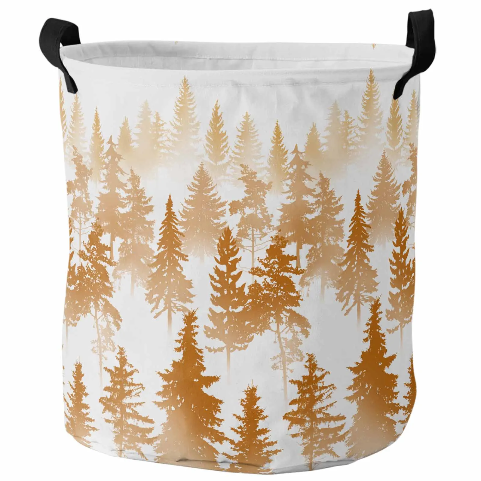 Abstract Silhouette Of Tree Forest Dirty Laundry Basket Foldable Waterproof Home Organizer Clothing Children Toy Storage Basket