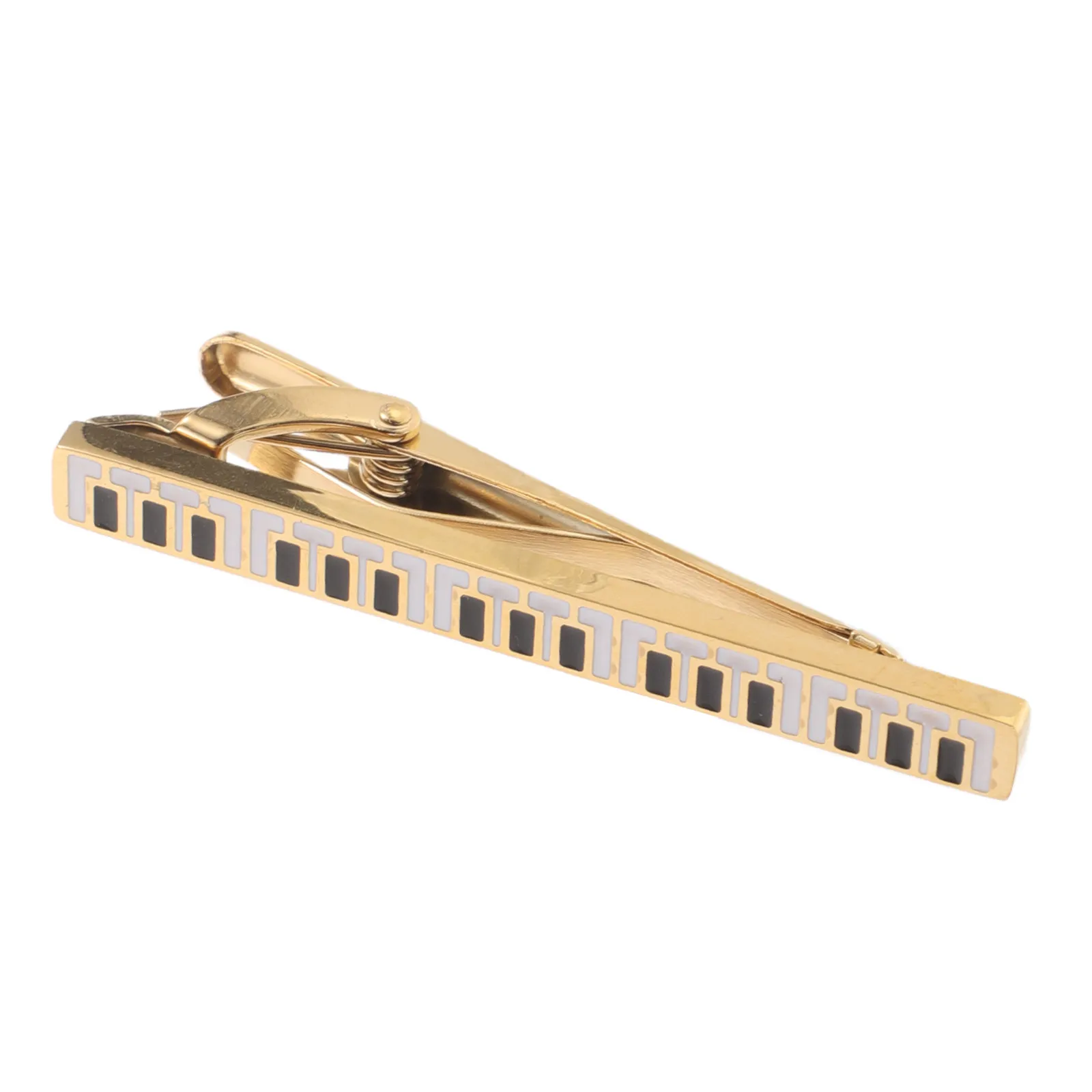 Vintage Tie Clip For Wedding Guest Outfit New Year Party Accessories Piano-themed Business Pin Men Formal Jewelry