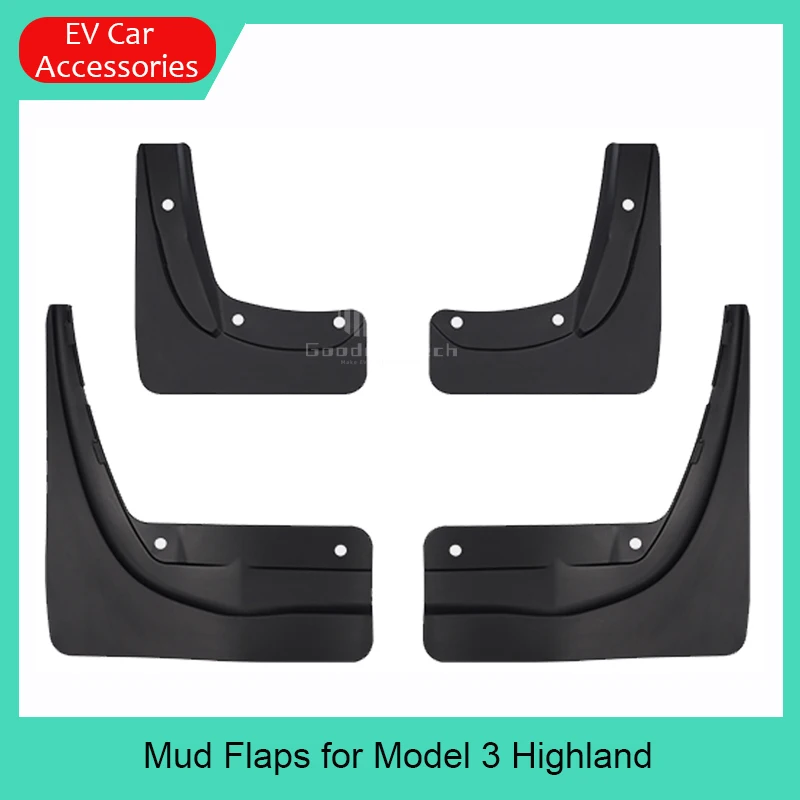 

EV Vehicle Accessories Mud Flaps For Tesla Model Y Model 3 Highland With No Drilling For Decoration and Protection