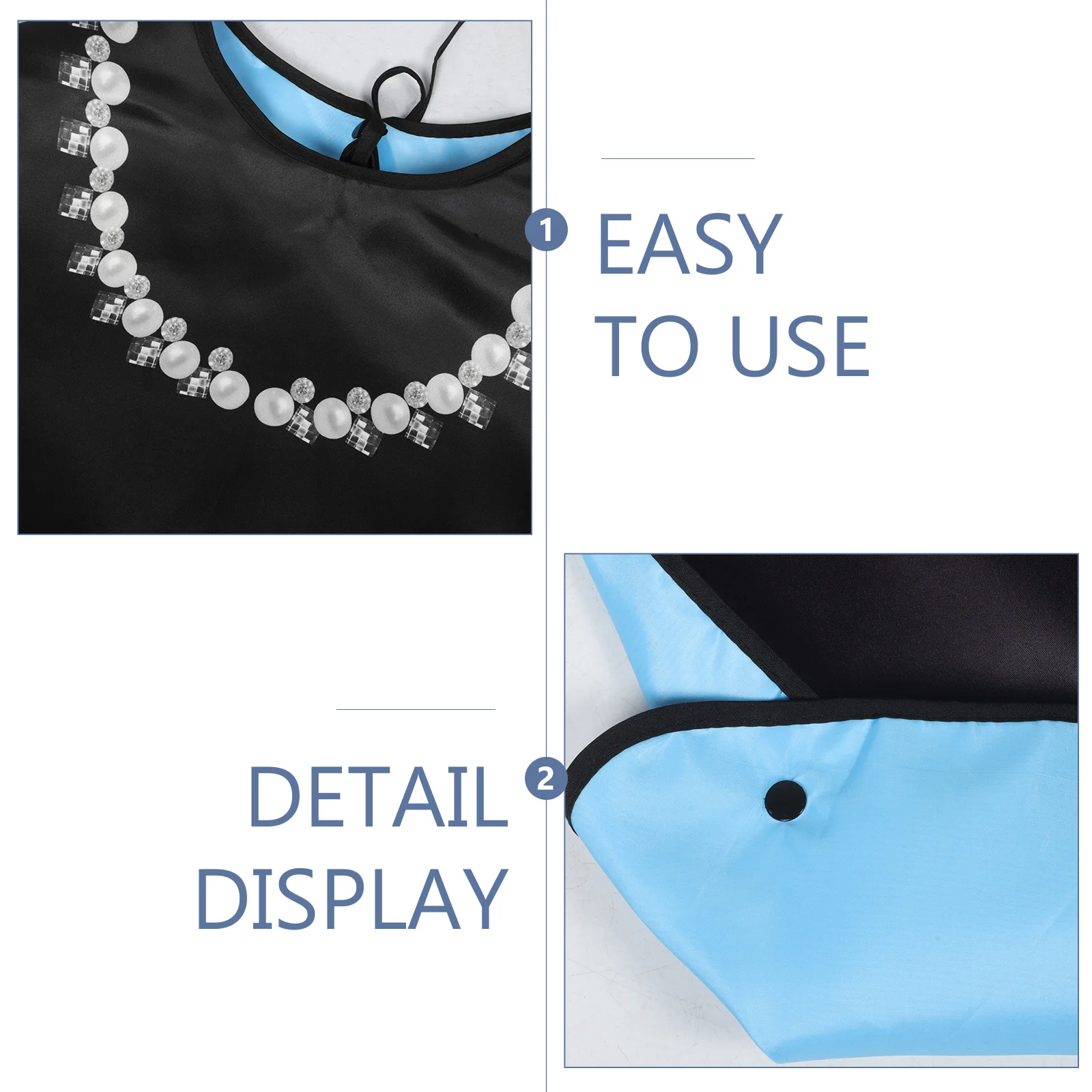 Slabbetjes voor volwassenen voor senioren Waterdicht Wasbaar Elegant Parelketting Stijl Ouderen Eetschort Kledingbeschermer Maaltijdverzorging