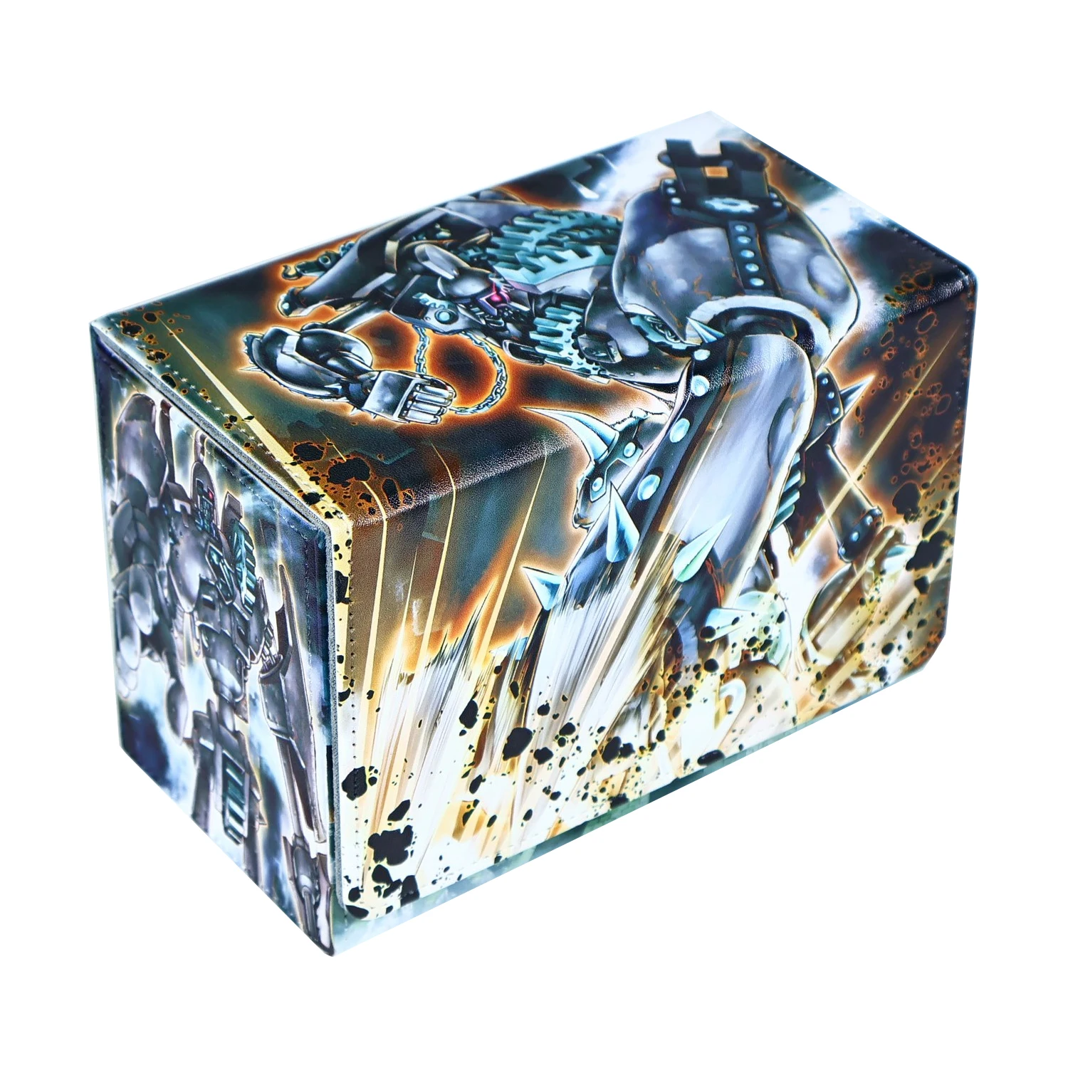 Yu-Gi-Oh! Hecho a Mano por Nosotros Mismos Caja de Almacenamiento de Cartas Ancient Gear Golem, Caja de Almacenamiento de Cartas de Cuero de Alta Gama Ancient Gear Ygo, Juguetes de Regalo