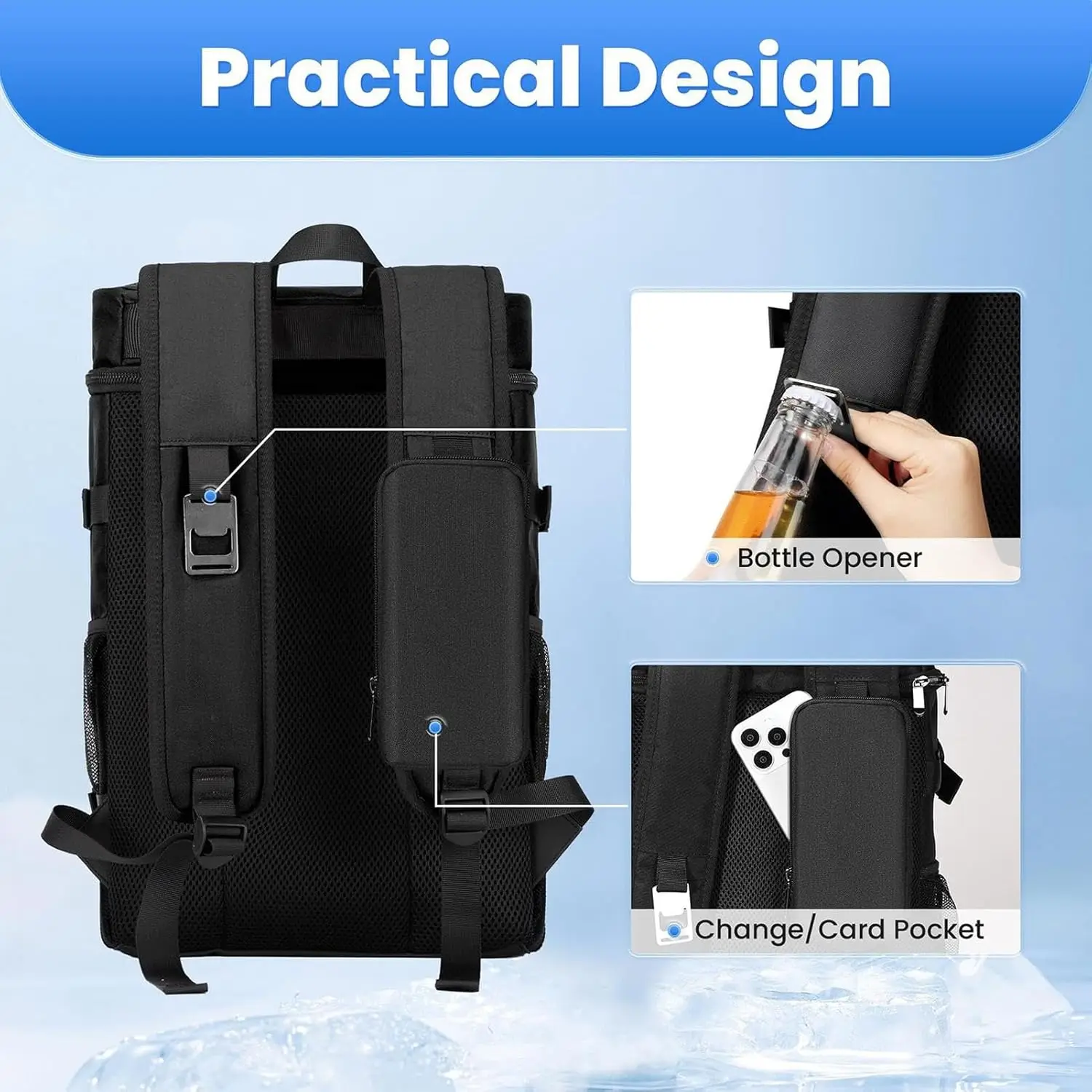 Immagine 4: Zaino Termico, Zaino Frigo Isolato Impermeabile per Uomo e Donna, Borsa Termica Portatile a 2 Scomparti