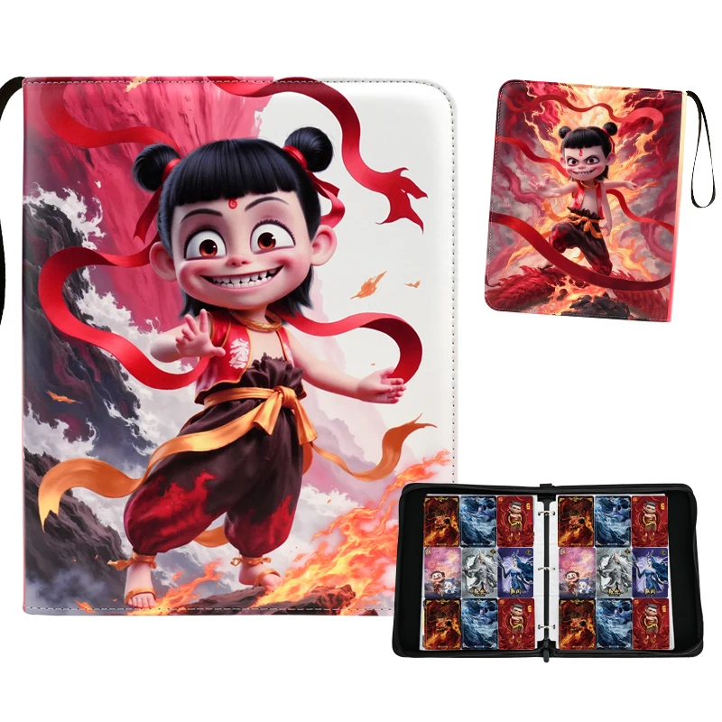 400/900 قطعة أنيمي الكرتون Nezha بطاقة تخزين كتاب تسعة شبكة سستة الجلود آو تشغيل بطاقة كتاب ماجيك بوي التجوال البحر
