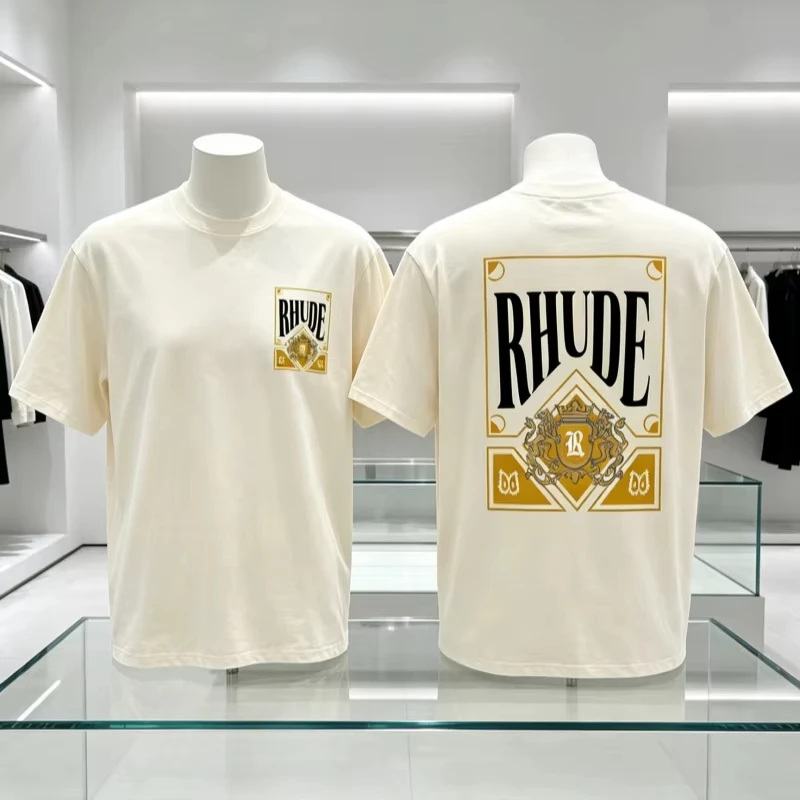 2026Y2K Neues RHUDE Unisex-T-Shirt, Geeignet für Alle Jahreszeiten, Bequem und Lässig, Einfaches T-Shirt mit Aufdruck – Detail 8