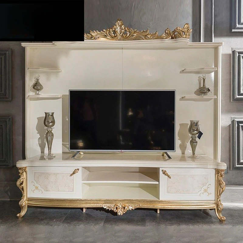 

European style carved TV cabinet French living room floor to ceiling cabinet bedroom TV cabinet villa luxury furniture