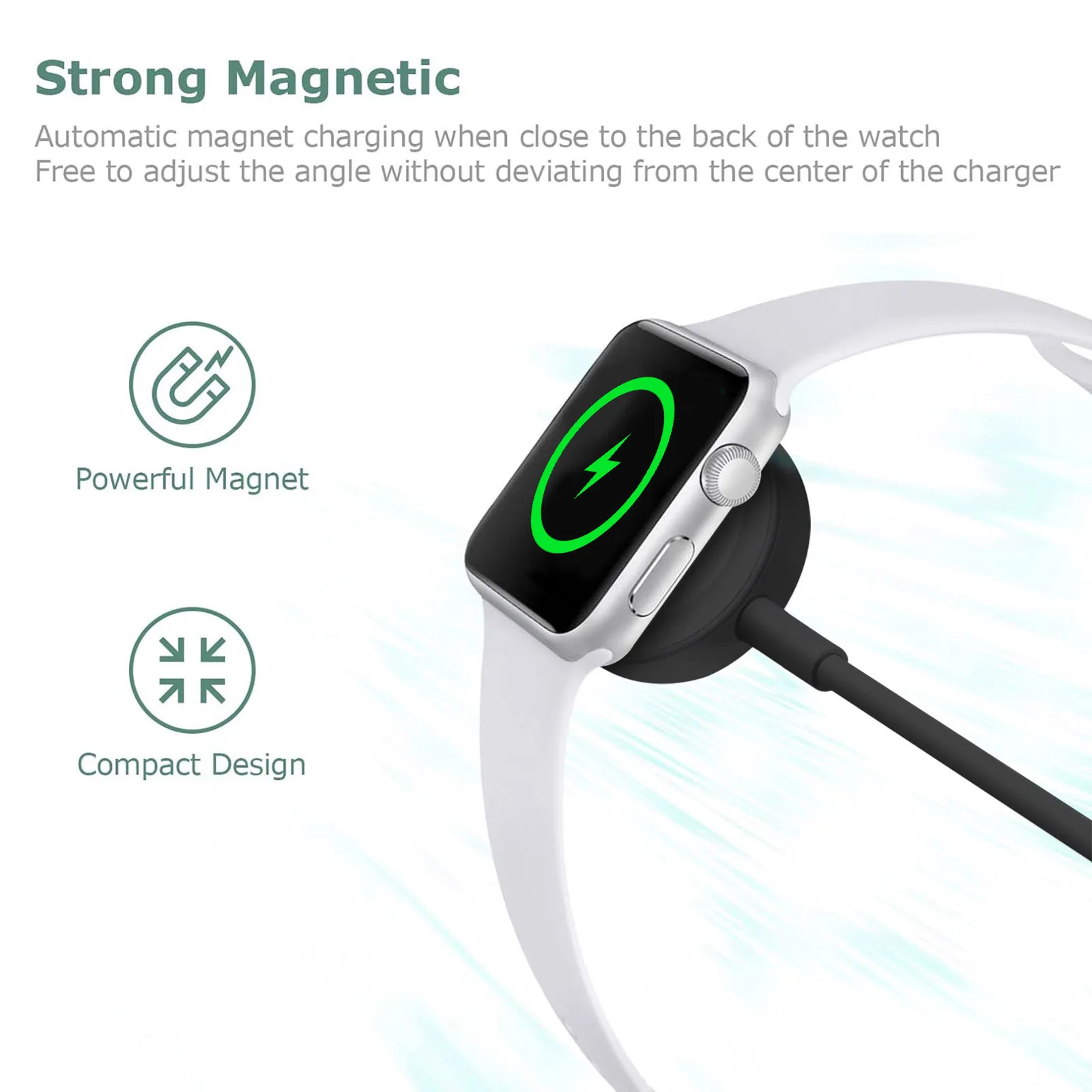 Fast Wireless Charger CABLE สําหรับ Apple Watch Ultra 2/10/9/8/7/6/5/4 ไร้สายแท่นชาร์จแม่เหล็กสายไฟ