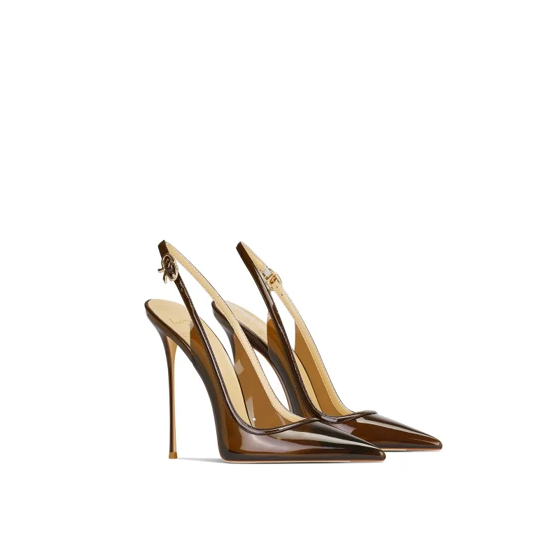 

2025 Spring New Brown Pointed Toe Stiletto Heels Women Designer Luxury Comfortable High Heels Shoes