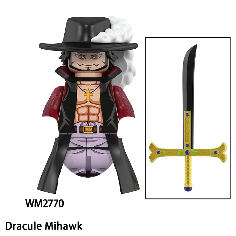 Luffy Hancock Mihawk Marshall Building Blocks Japan Anime Bricks Dolls Mini Action Toy Figures Assemble Blocks Children Gifts