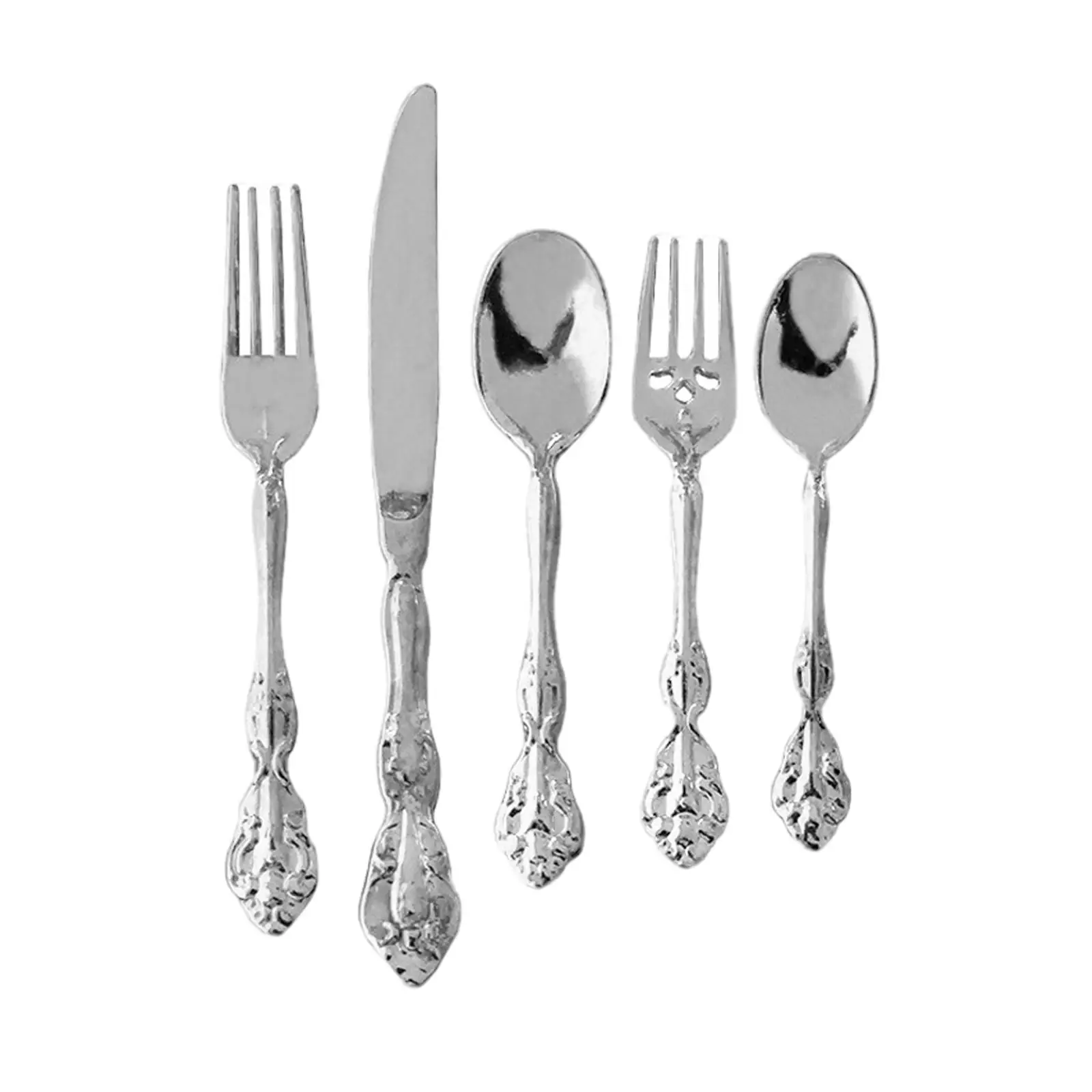 Simulation Flatware Set Mini Cutlery /6 Doll Decoration Scene Pretend Play