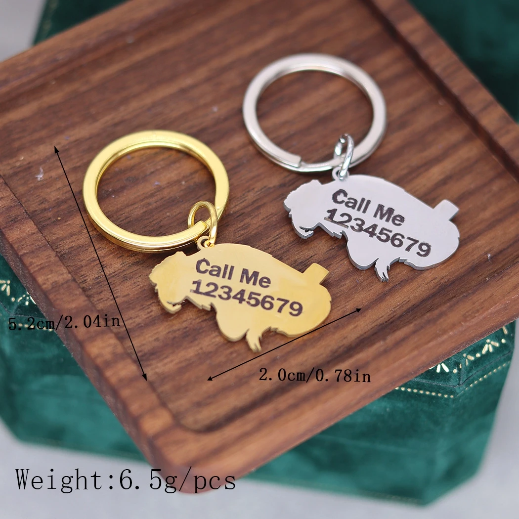Stainless Steel Tamarin Monkey Ornament Pendant Key Chain Custom ID Phone Tag New World Primate Zoo Animals Key Chain for Men