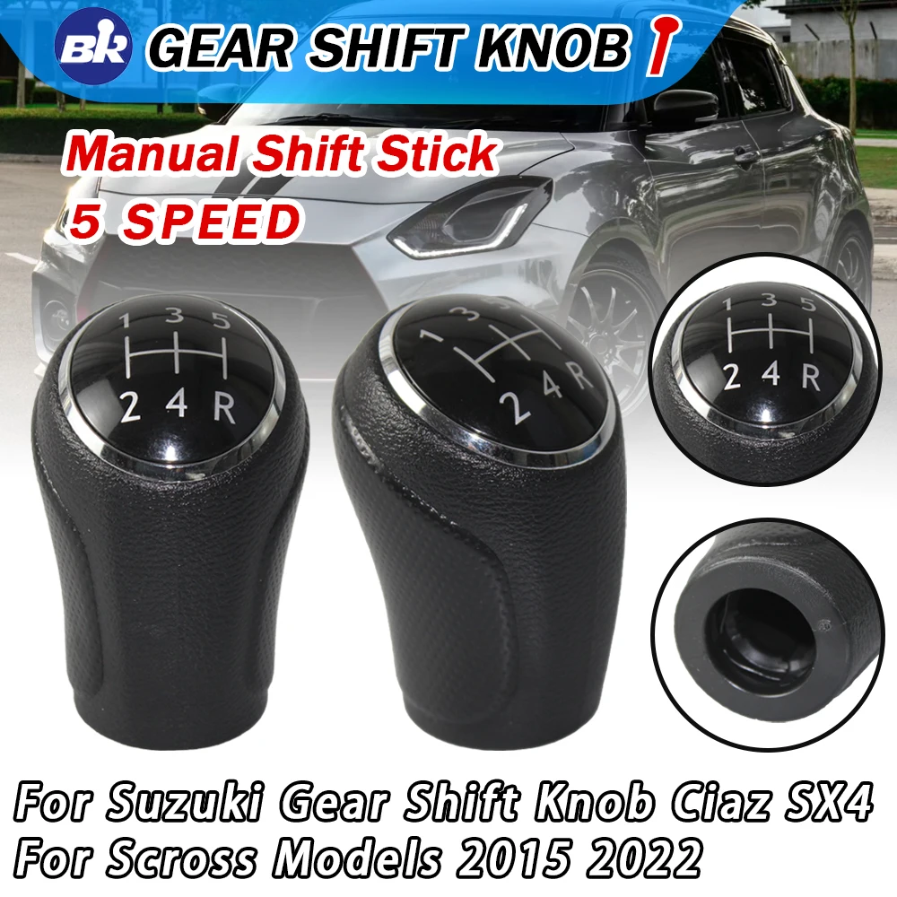 High-Quality Interior Accessories 5 Speed Manual Gear Shift Konb For Suzuki Ciaz SX4 S-cross 2015-2022 Lever Handle Car Styling