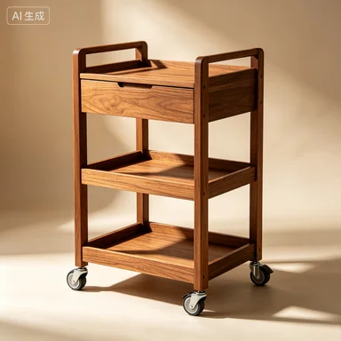 

Modern three-layer wooden salon cart, heavy-duty, durable, environmentally friendly, four-wheel easy-to-move