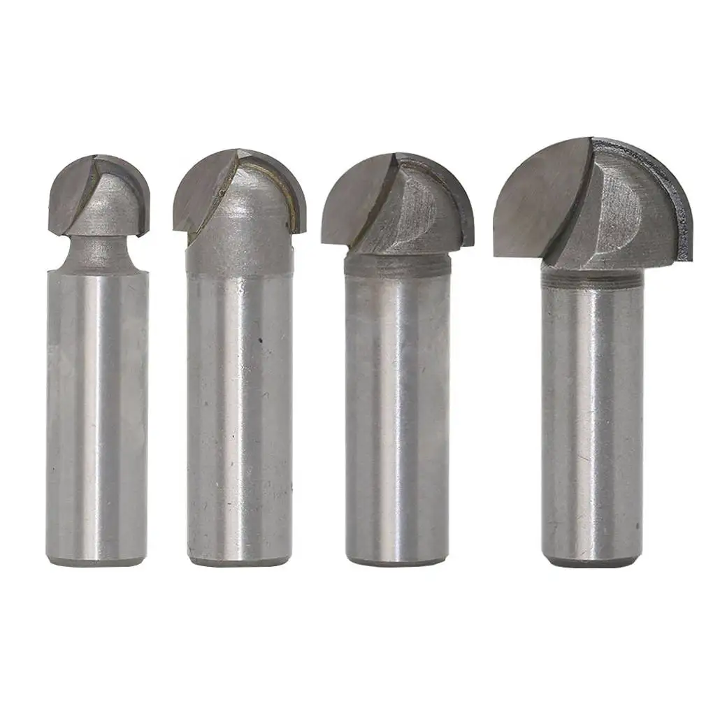 

4pcs 1/2" 12.7mm Shank Round Bottom Woodworking Cutter Set Milling Cutter Router Bit Wood Cutting Tool