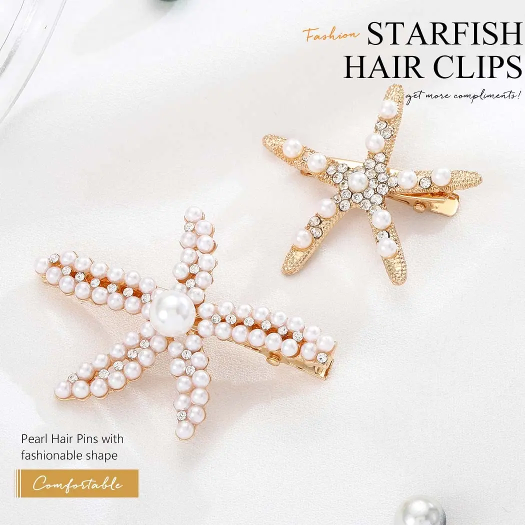 Vintage Faux Pearl Decor ปลาดาวรูปกิ๊บสไตล์ผม Bun Maker อุปกรณ์เสริมเหมาะสําหรับผู้หญิงและเด็กผู้หญิงสําหรับสวมใส่ทุกวัน