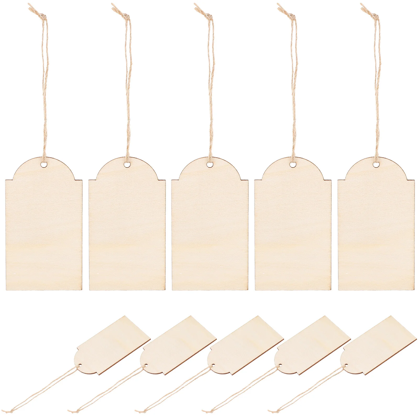 10 قطع من العلامات الخشبية غير المكتملة للحرف اليدوية، زخرفة معلقة غير مطلية، وضع علامات فارغة #5