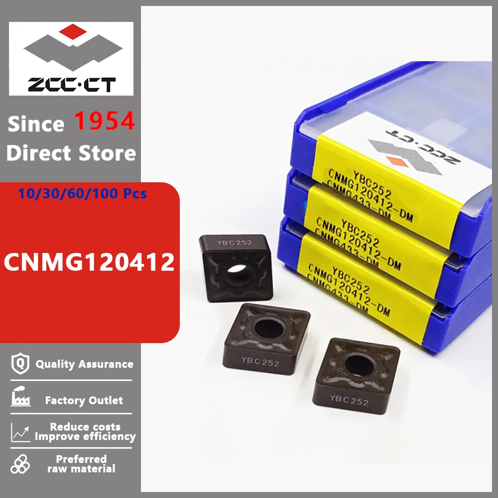 ZCC CT CNMG120412 CNMG 120412 DF EM PM DM Finishing Medium Roughing Turning External Turning Tools Carbide Inserts Lathe Cutter