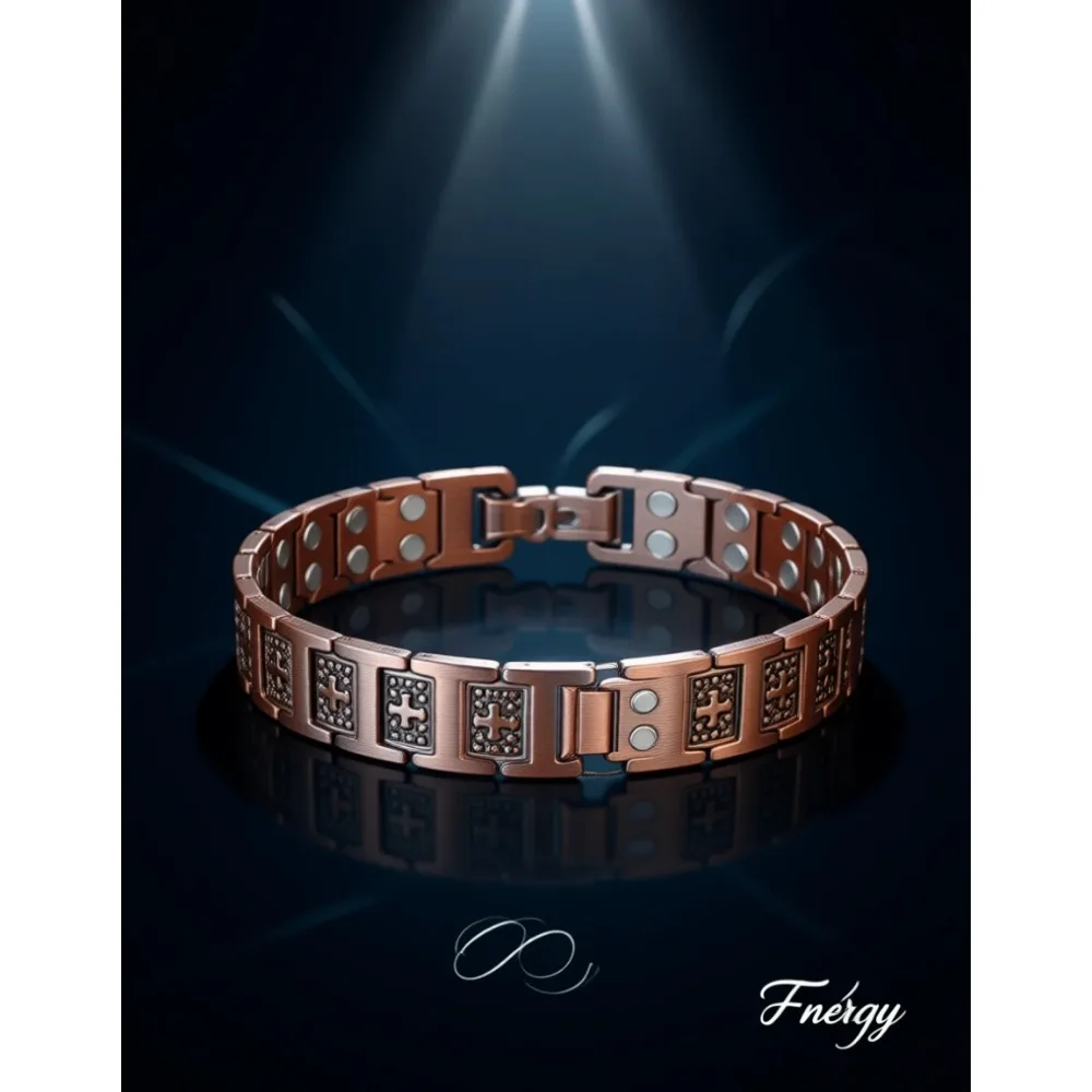 

Магнитный браслет из чистой меди для мужчин, регулируемый, 3800 Гаусс, подарок