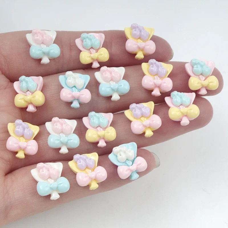 30/300pcs Mini Bouquet of Flowers Resin Accessories Patch Scrapbooking Craft DIY Children Girls Handmade Materials Phone Case