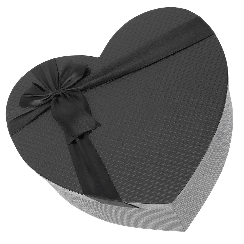 Heart Small Ribbon Gift Box Flower Boxes for Arrangements with Cover Birthday Packging Lids Paper