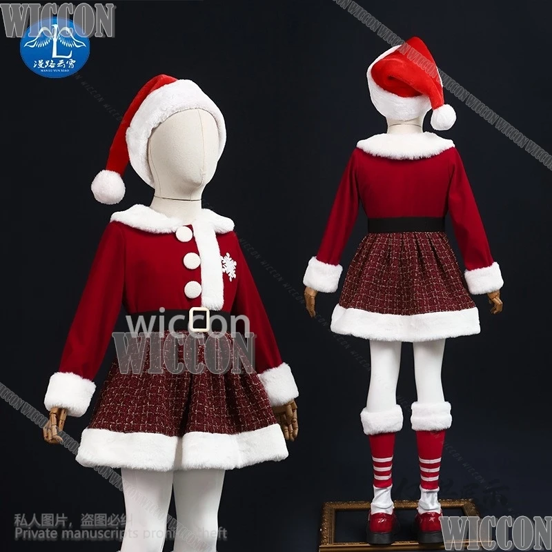 Anime Kawaii Christmas Costume Cosplay Santa Claus Loli Girls Dress Lolita Cute Suit Hat Party Role Play Children Customized