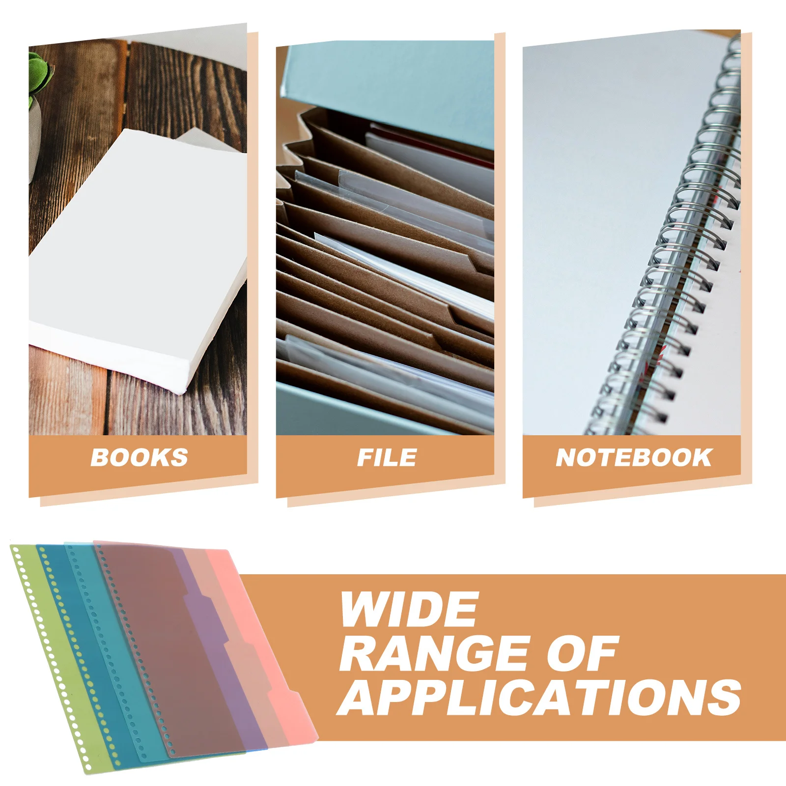 

4Pcs Plastic Index Dividers for A4 Binders Notebooks Office School Use Binder Dividers Notepad Divider Tabs