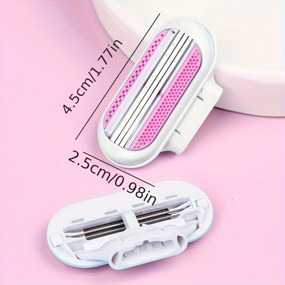 4/8/12/16/20/24 Pcs 3-Layer Manual Shaving Razor Women's Ultra-Sharp Blades Effortless Glide Long-Lasting Durability Perfe Gift
