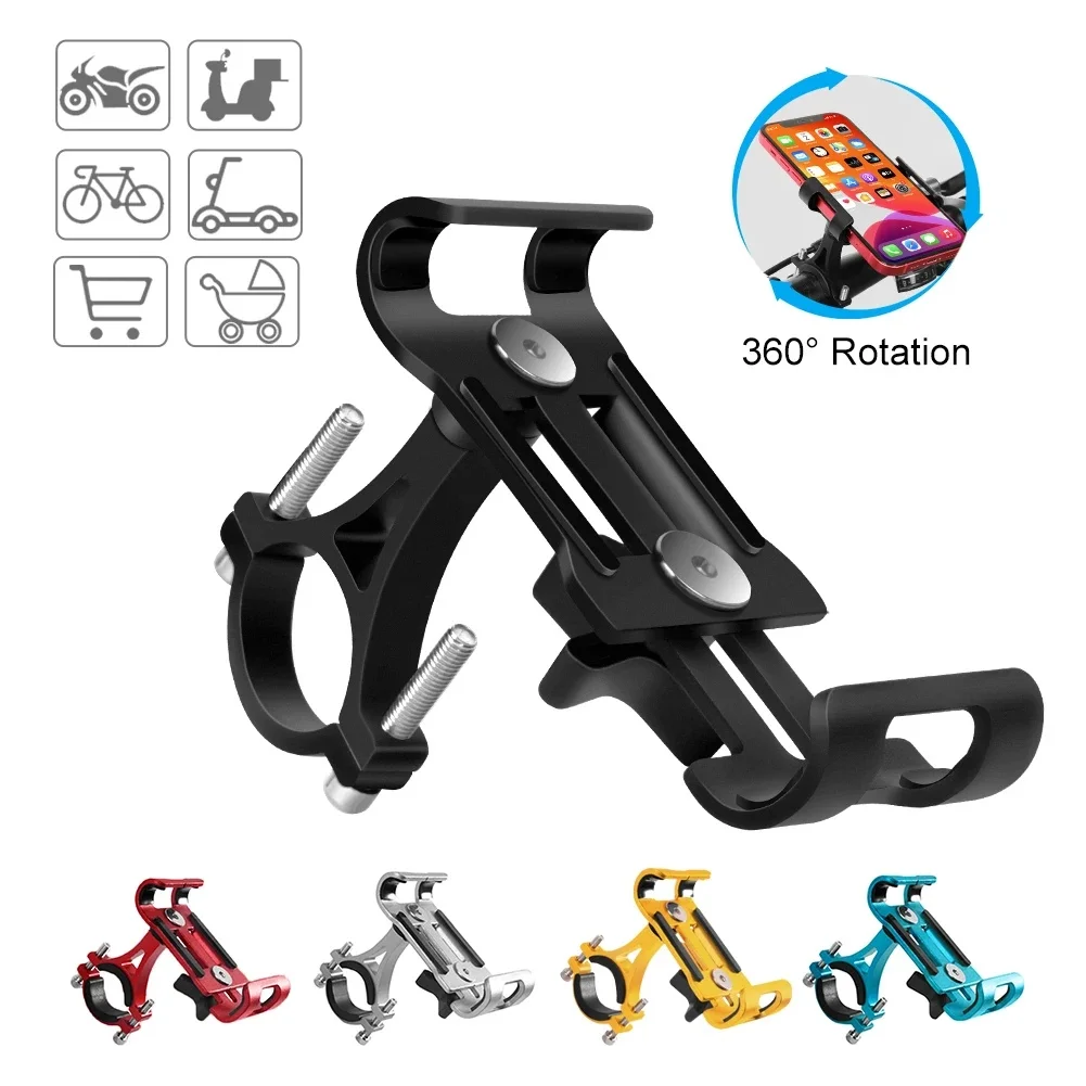 Metal Motorcycle Bike Phone Holder Aluminum Alloy Anti-slip Bracket GPS Clip Universal Bicycle Stand Support for All Smartphones