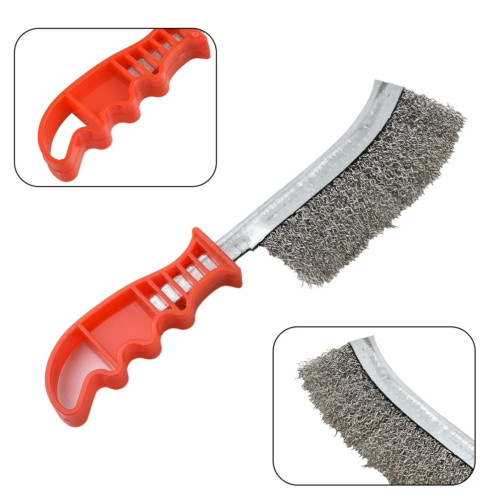 

Easy Grip Stainless Steel Wire Brush for Comfortable and Efficient Metal Rust Removal and Welding Seam Preparation