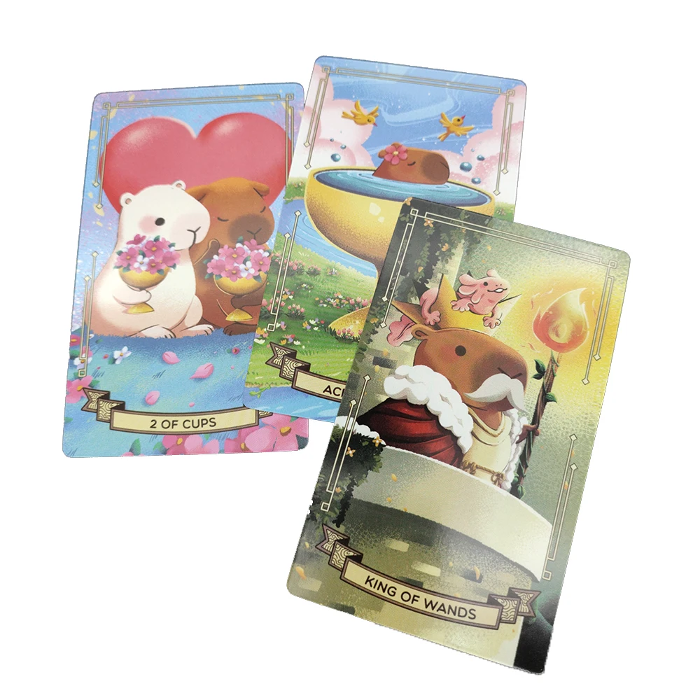 12 x 7CM Capybarot Divination Tarot Deck with Guidebook   Fate Unique Cards Deck English Version Esoterism